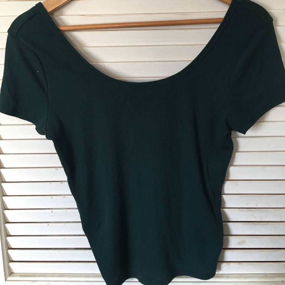 Plain dark green shirt